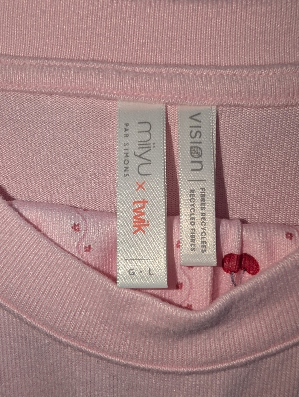 Pink Cherry Print Pajama Set - Picture 3 of 3
